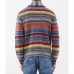 Men's Vintage Rainbow Colorblock Jacquard Lapel Cardigan 50270487Y