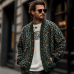 Men's Vintage Leopard Jacquard Colorblock Single Breasted Cardigan 23865460Y Men's Vintage Leopard Jacquard Colorblock Single Breasted Cardigan 23865460Y