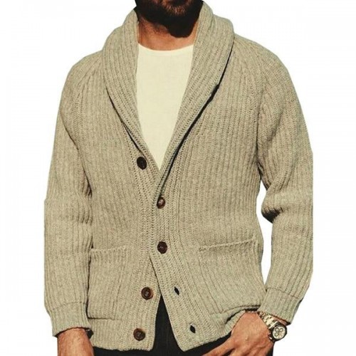 Men's Solid Color Lapel Knit Jacket 97390115X Men's Solid Color Lapel Knit Jacket 97390115X