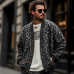 Men's Vintage Leopard Jacquard Colorblock Single Breasted Cardigan 23865460Y Men's Vintage Leopard Jacquard Colorblock Single Breasted Cardigan 23865460Y